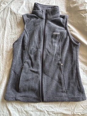 Columbia Dark Gray Fleece Vest - Sleeveless Zip with Pockets